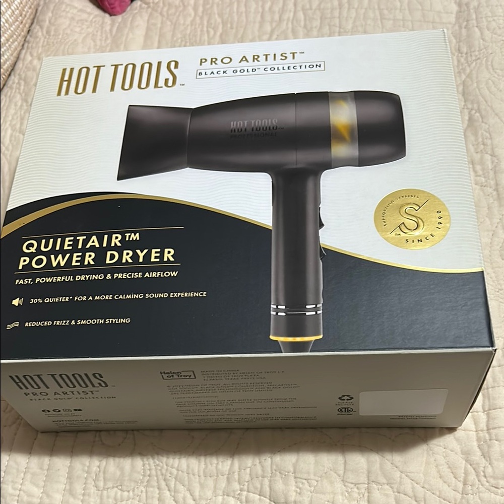 Black and Gold Hair Dryer QuietAir Power